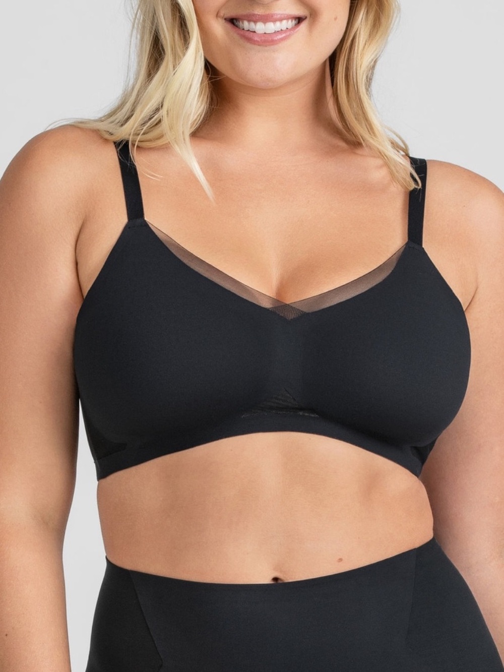 Honeylove CrossOver Black Wireless Bra L 38 B/C